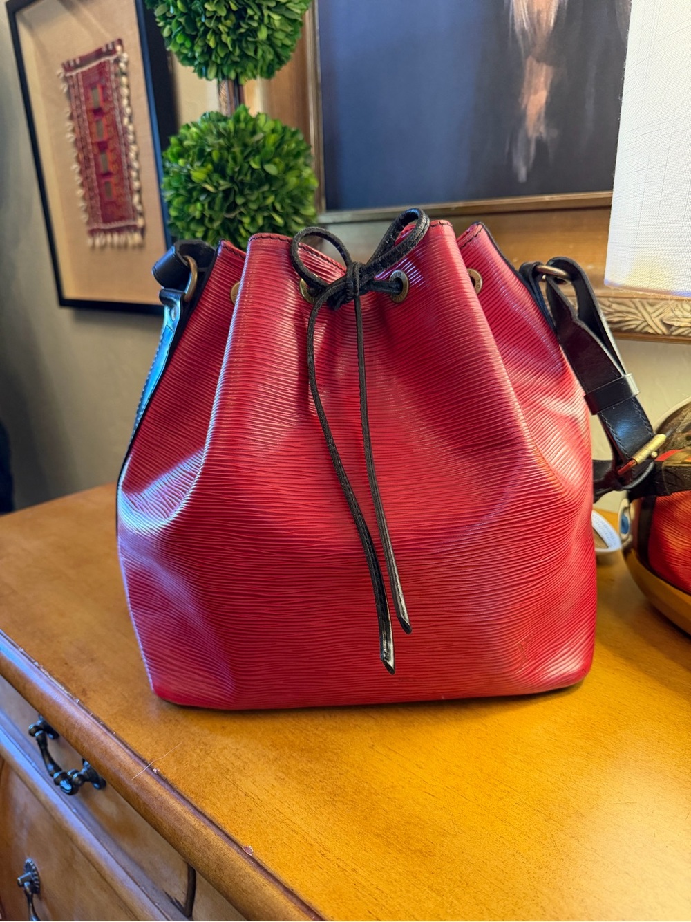 Louis Vuitton Red Leather Noe